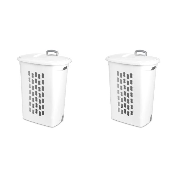 Set of 2 Sterilite Plastic Ultra Wheeled Hamper Via Walmart Online Hot Sale